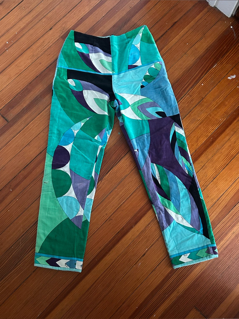Rare! VINTAGE velvet Emilio Pucci Print Pants collectible